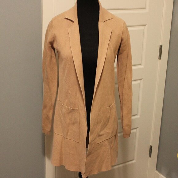 MATT & Nat XS Open Front Cardigan Tan - Picture 1 of 9